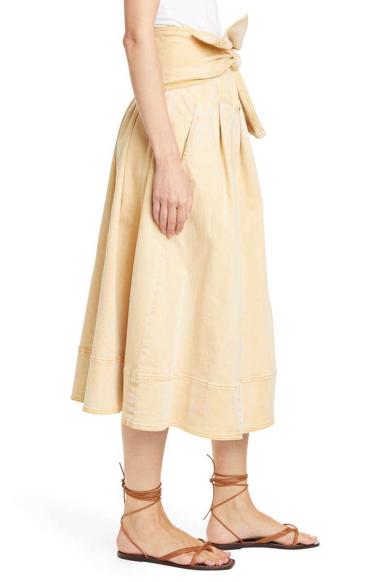 Ulla Johnson Virgil Tie Waist Midi Skirt, Alternate, color, 