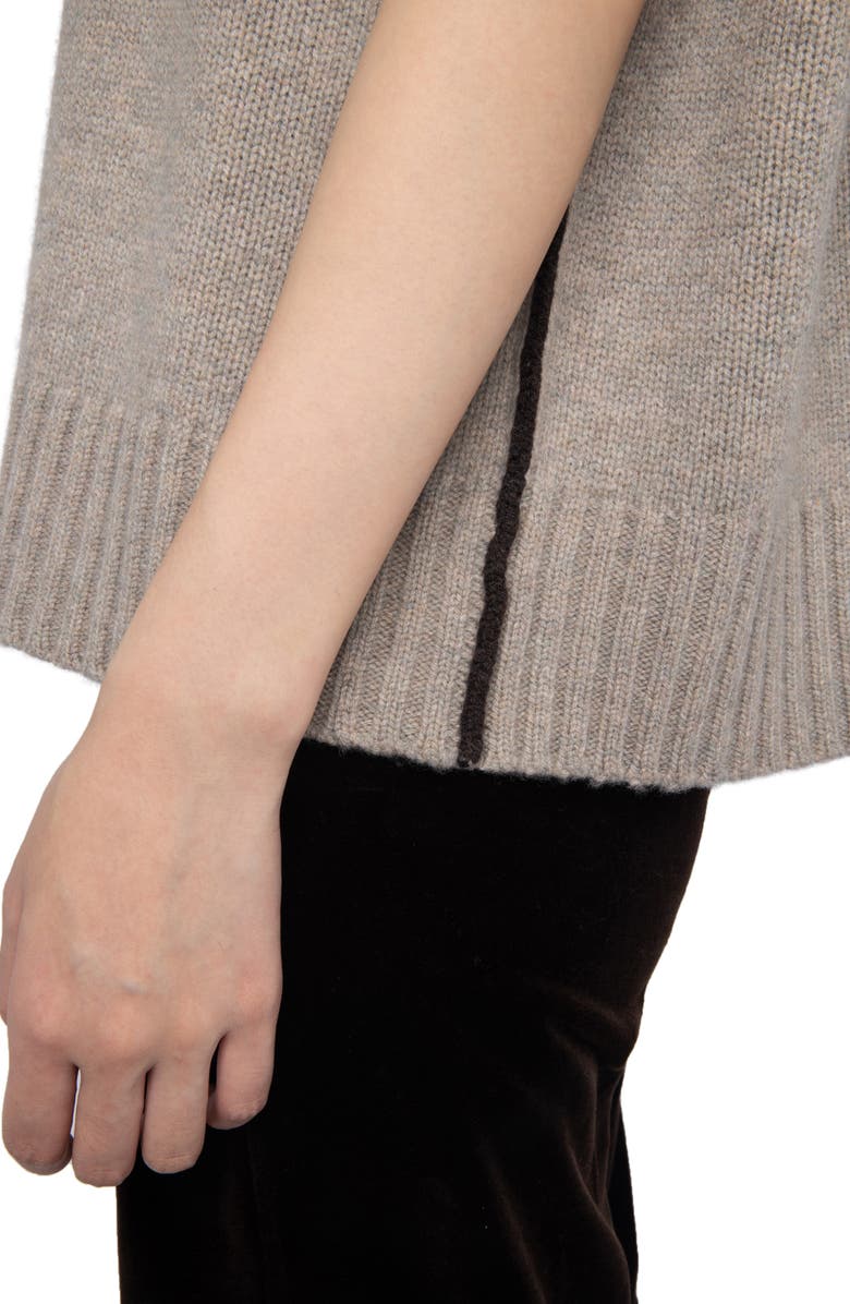 Zadig & Voltaire Darcy Short Sleeve Wool & Cashmere Sweater, Alternate, color,