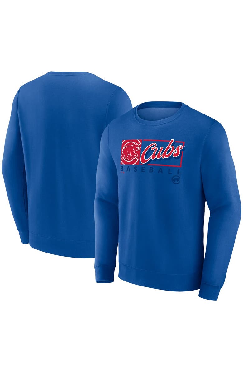 FANATICS Men's Fanatics Royal Chicago Cubs Focus Fleece Pullover Sweatshirt, Alternate, color, Royal