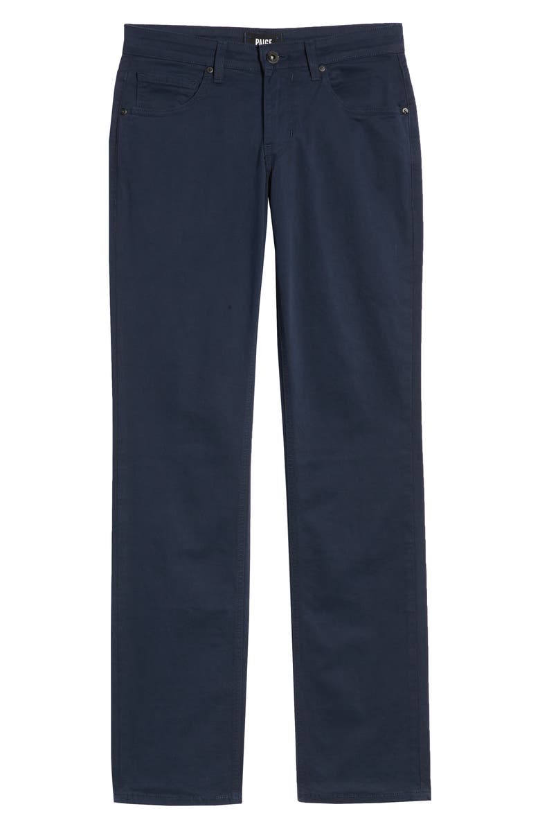 PAIGE Normandie Slim Straight Leg Twill Pants, Main, color, Navy Cadet