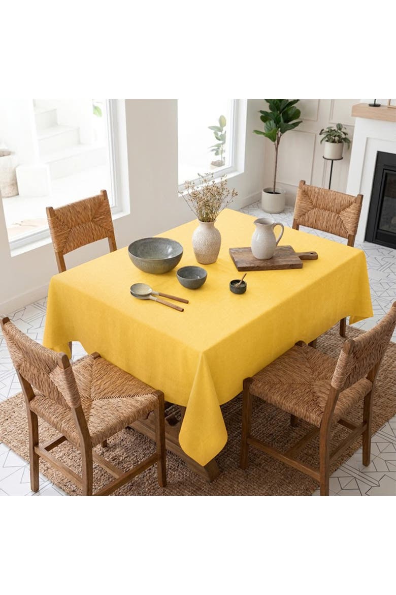 Linen Tablecloth - Diana, Alternate, color, Marigold Yellow