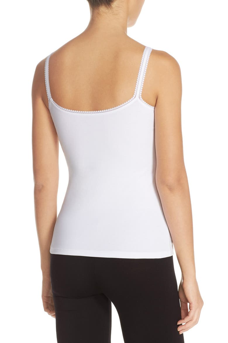 Reversible Stretch Cotton Camisole, Alternate, color, WHITE