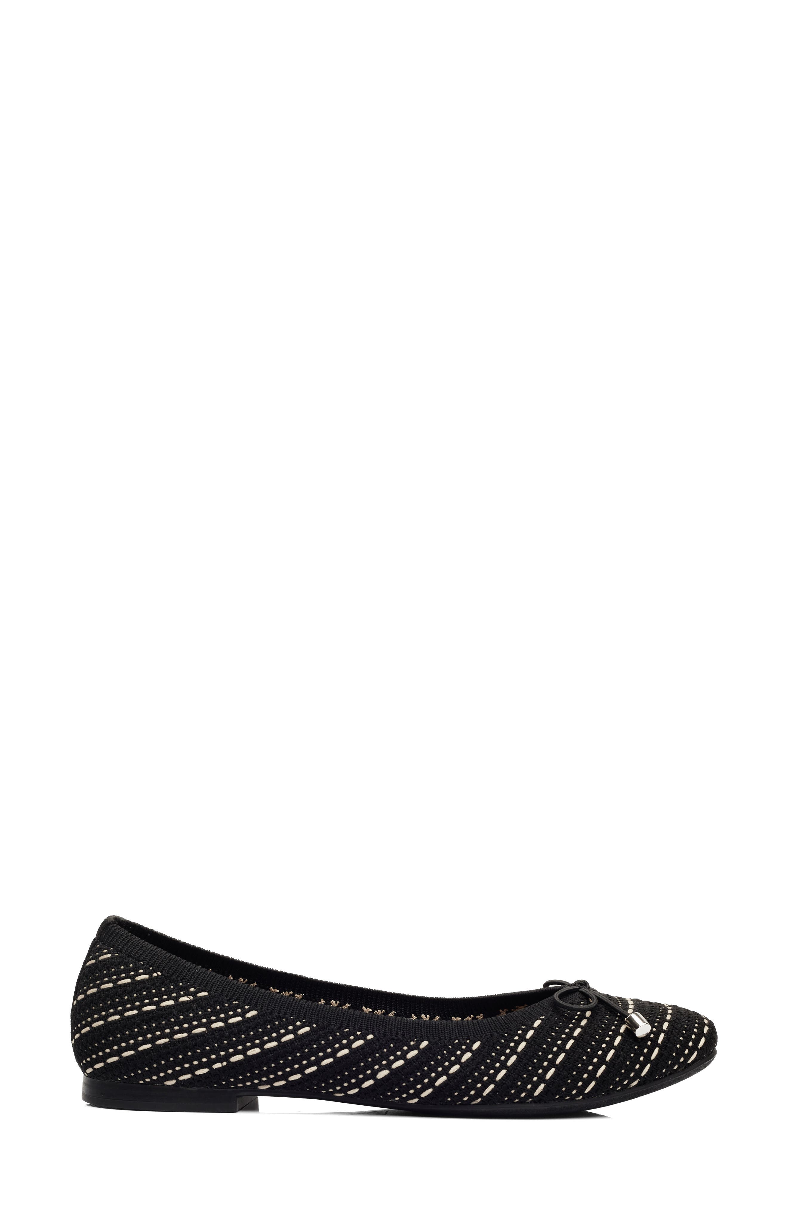 Me Too Saylor Ballet Flat, Alternate, color, Black/ Ivory Dot