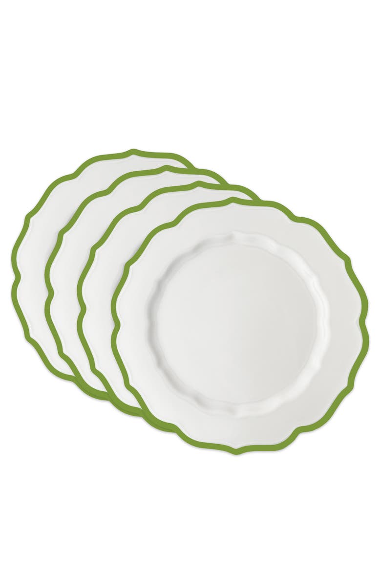 Caskata Stella Verde Scalloped Dinner Plate - Porcelain - Set 4, Alternate, color, Green
