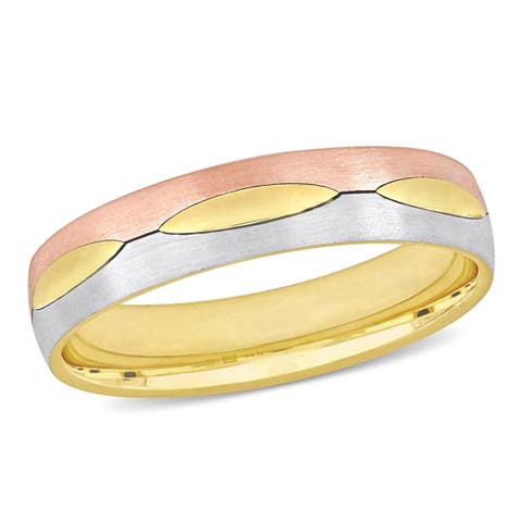 Men's Marquise Design Satin Finish Band 14k