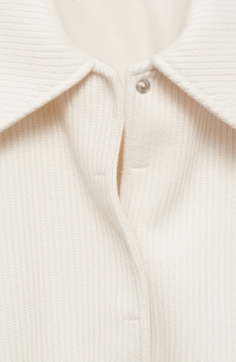 MANGO Rib Knit Jacket, Alternate, color, Off White