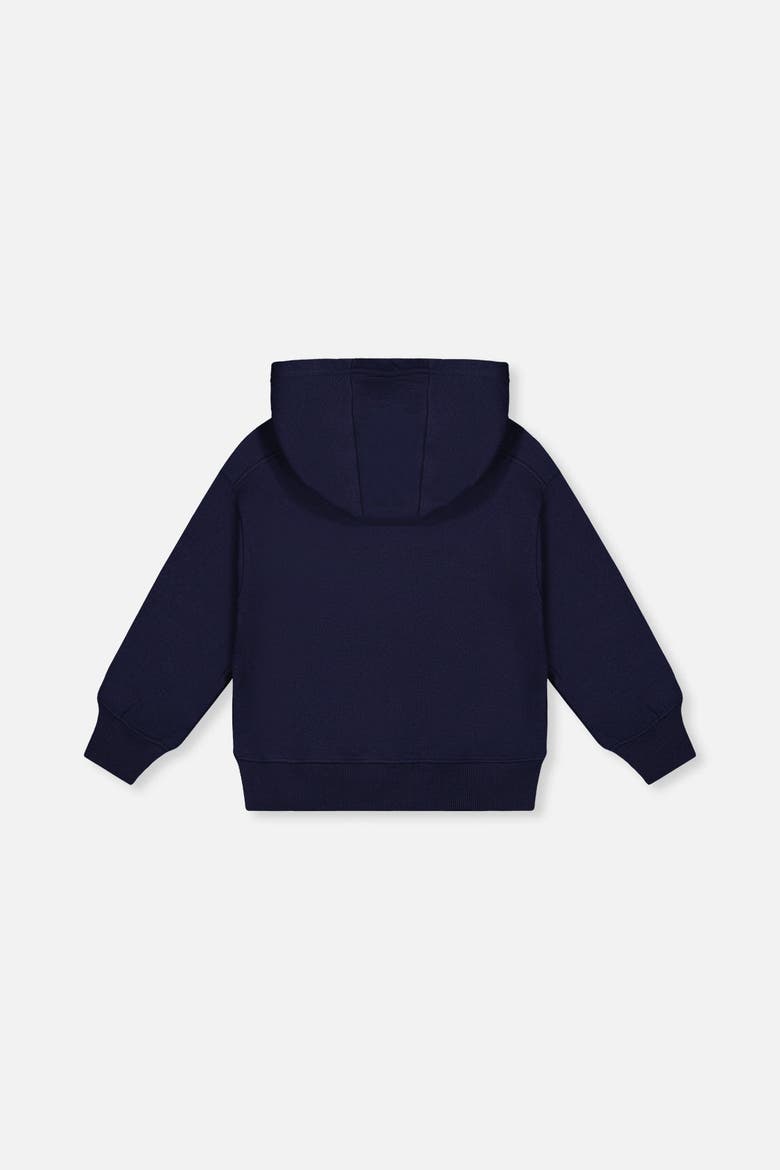 Wolf Graphic Ribbed Cuff Fleece Hooded Sweatshirt, Alternate, color, Dark Blue