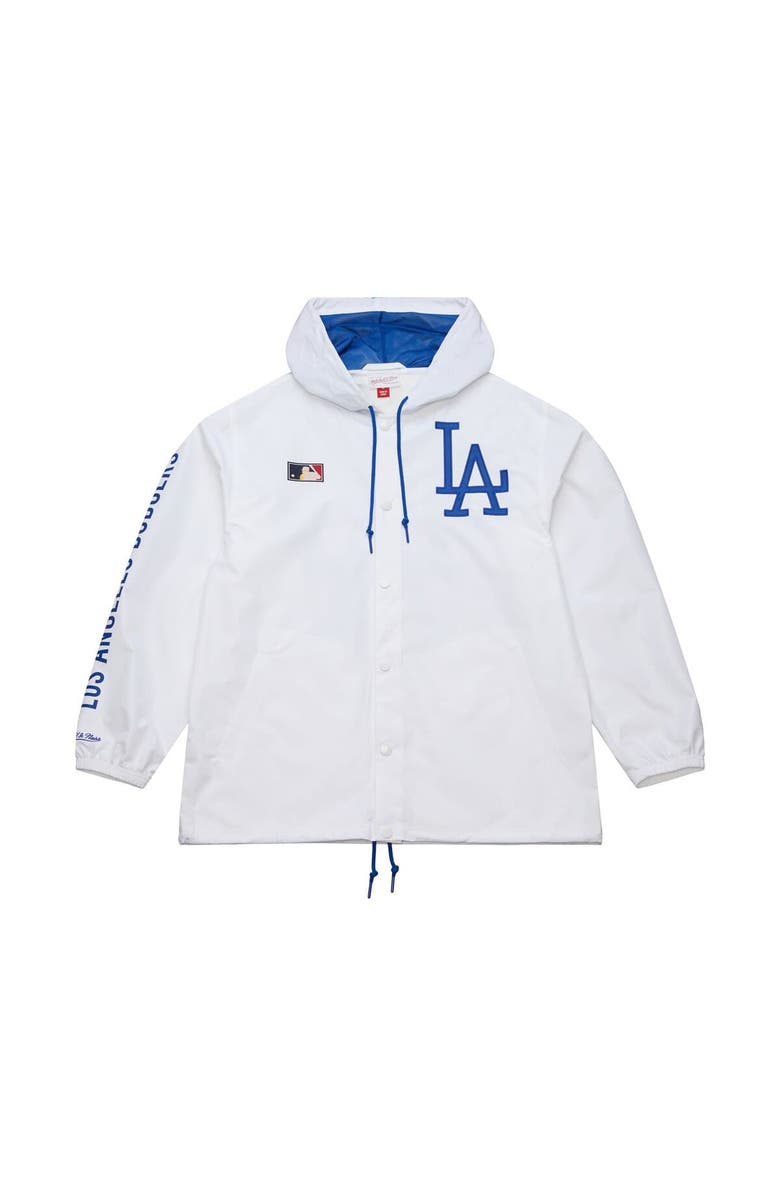 Mitchell & Ness Men's Mitchell & Ness White Los Angeles Dodgers Vintage Full-Snap Hooded Coaches Jacket, Alternate, color, 
