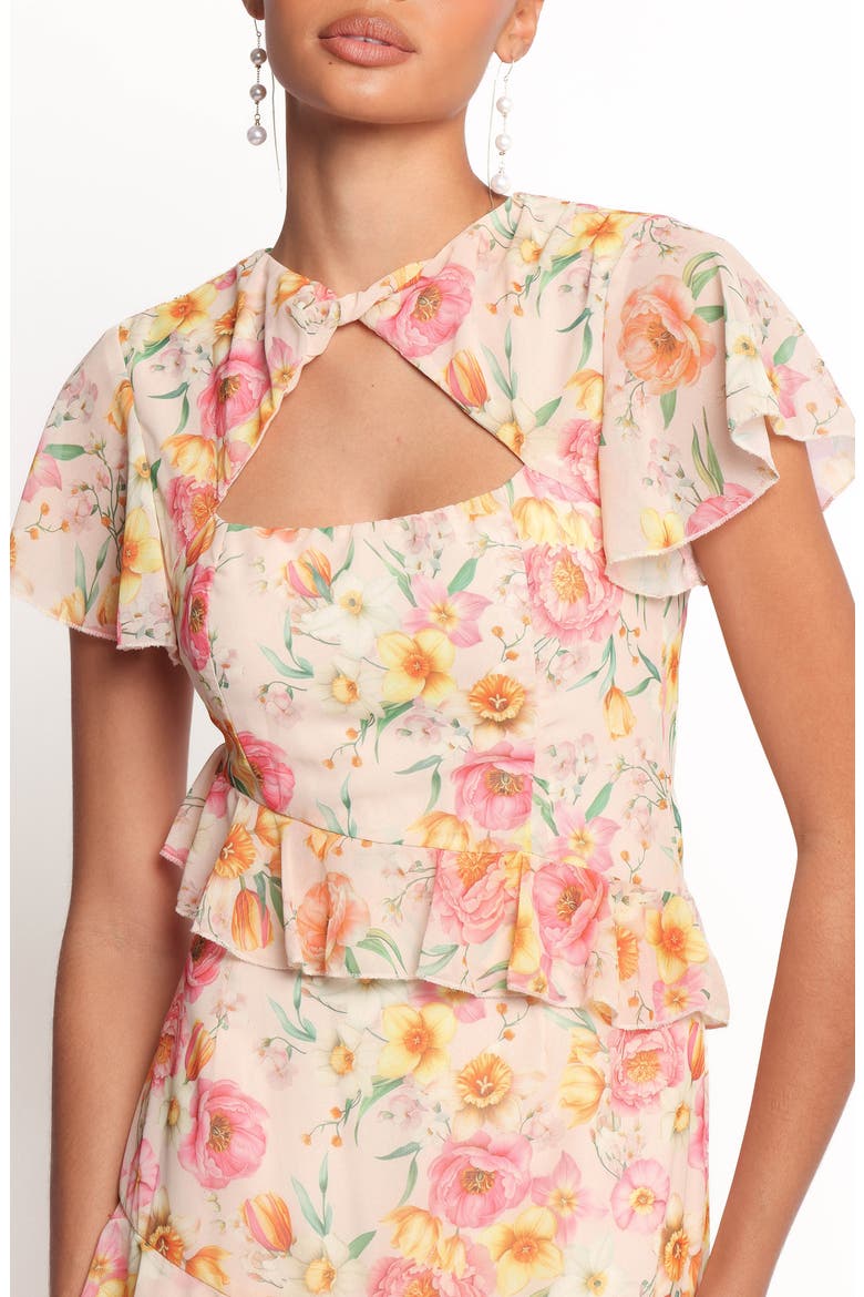 Leila Peony Flutter Sleeve Cocktail Dress, Alternate, color, PEONY
