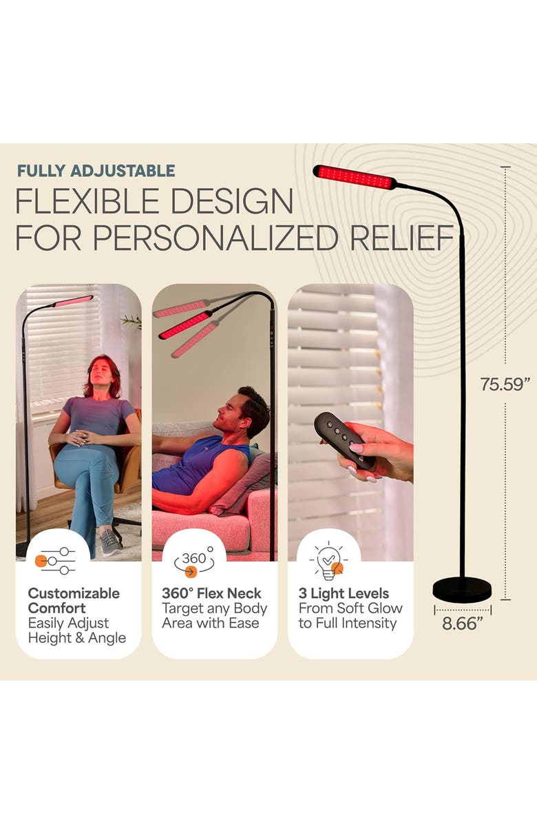 Lifepro Red Light Therapy Lamp & Reading Lamp 850nm & 660nm Near Infrared Light for Body, Alternate, color, Single Head