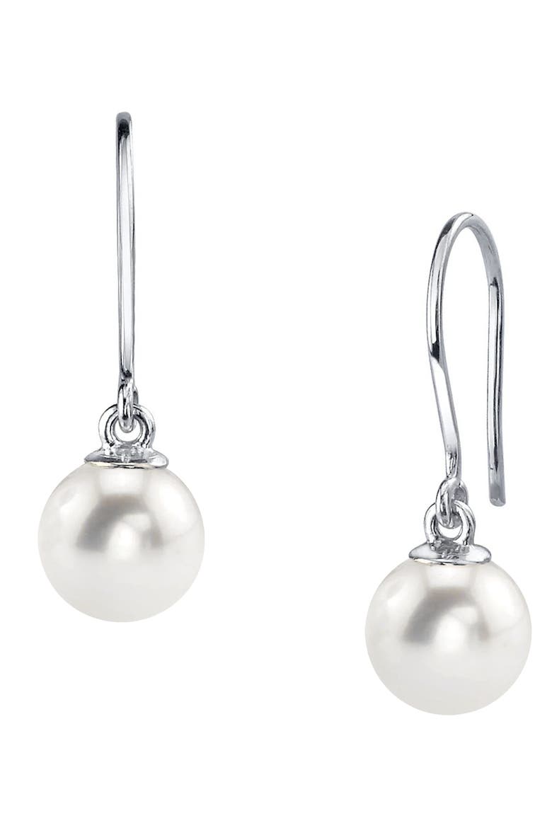 Freshwater Pearl Linda Dangling Earrings, Main, color, White Gold