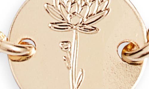 Set & Stones Lily Birth Flower Pendant Bracelet In Gold