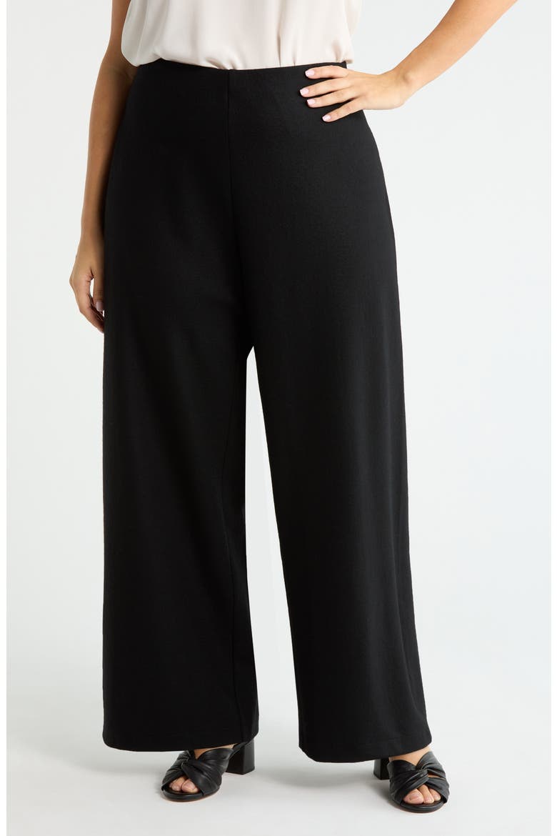 Wool Wide Leg Pants, Main, color, BLACK