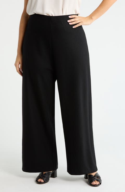 Wool Wide Leg Pants (Plus)
