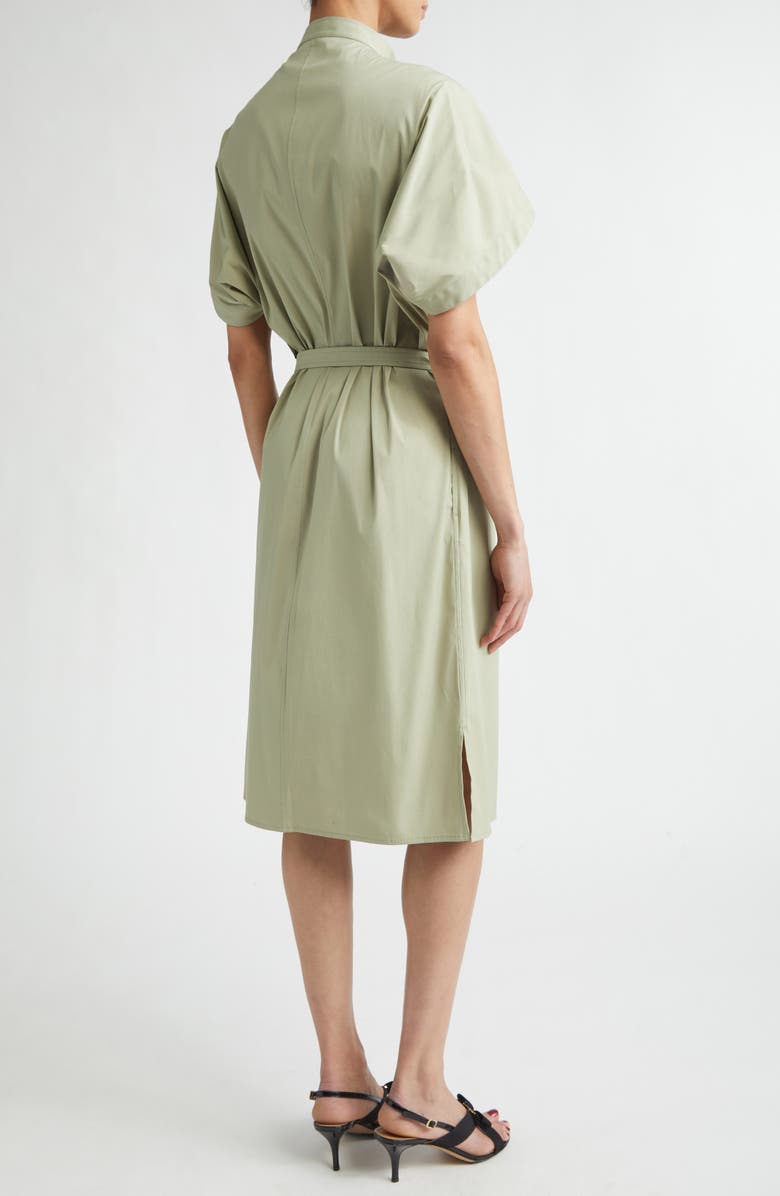 FERRAGAMO Stretch Poplin Shirtdress, Alternate, color, Burnt Sage