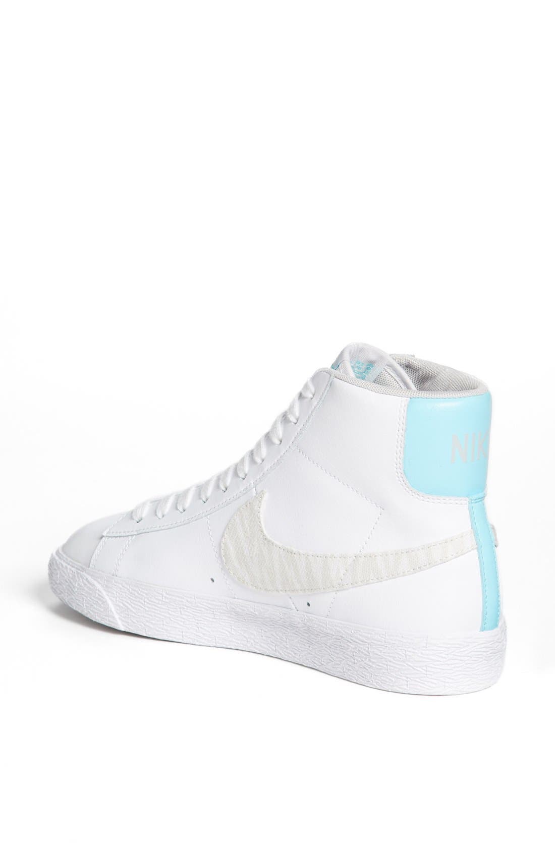 'Blazer' Mid Leather Sneaker, Alternate, color, WHITE
