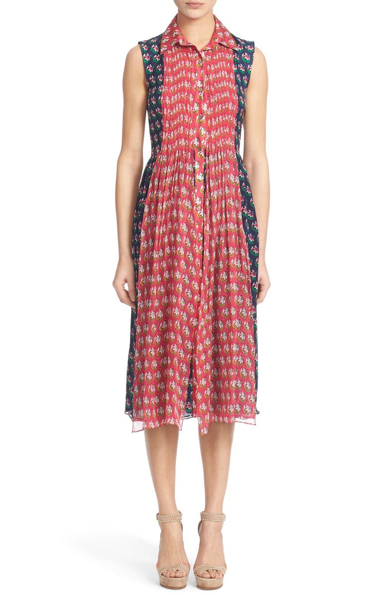 Diane von Furstenberg 'Nieves' Floral Print Silk Shirtdress, Main, color,