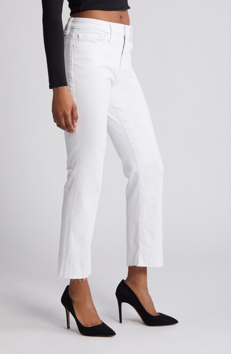 Good Straight High Waist Raw Hem Straight Leg Jeans