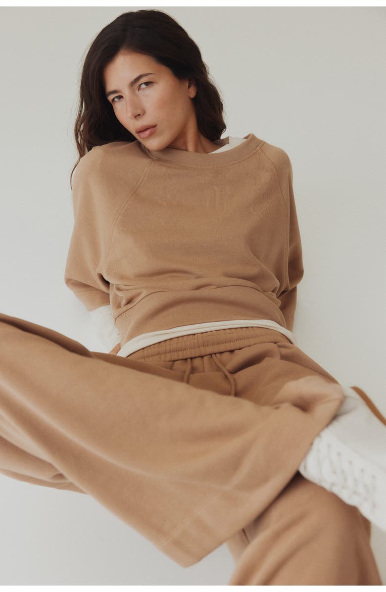 H&M Pleat-detail drawstring pants, Alternate, color, Dark Beige