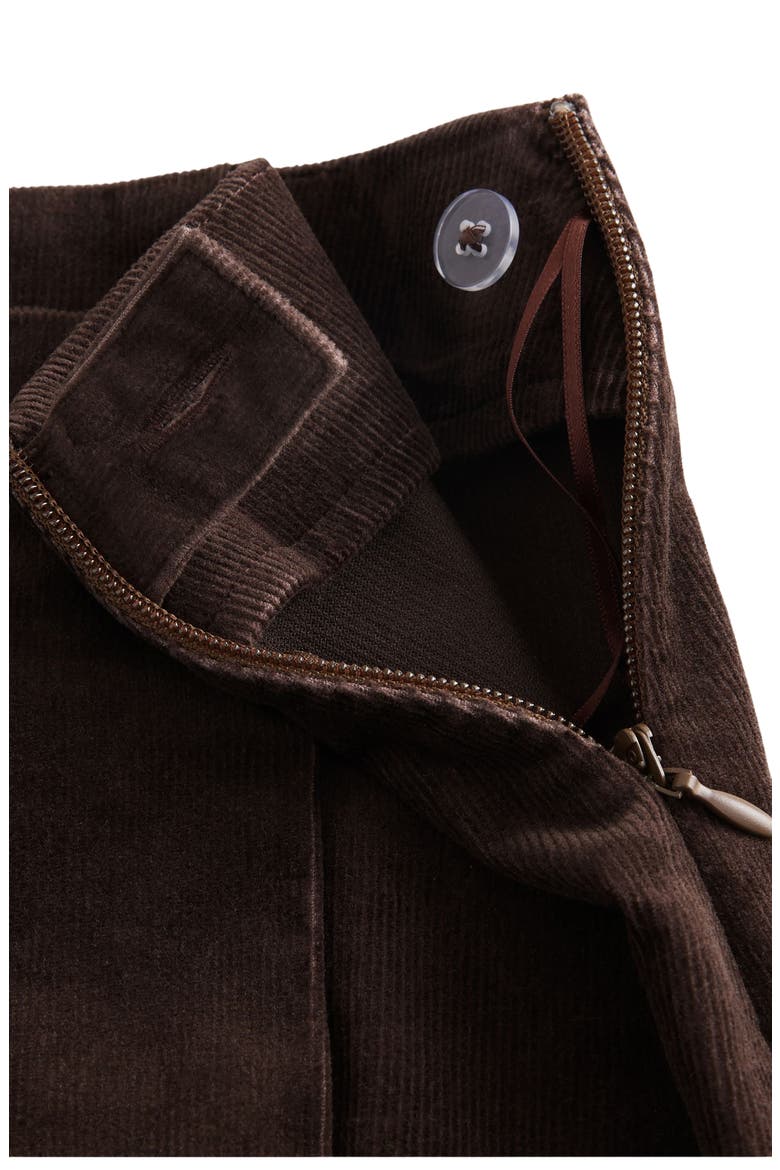 Corduroy Faux Wrap Miniskirt, Alternate, color, BROWN