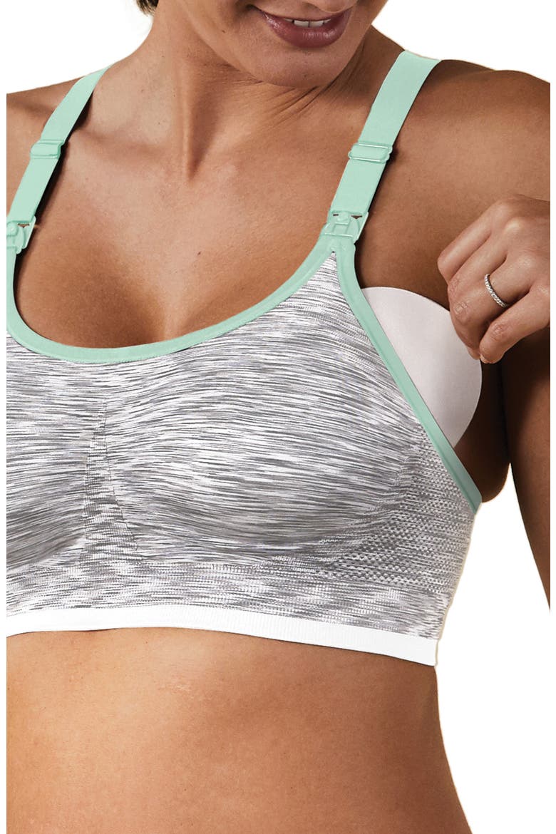 Body Silk Seamless Rhythm Nursing Sports Bra, Alternate, color, WHITE GREY SPACEDYE