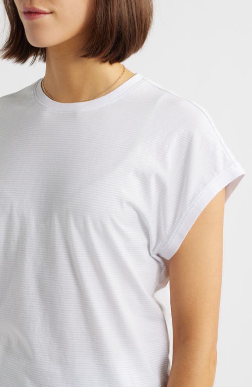 Shop Frame Stripe Supima® Cotton Muscle T-shirt In Powder Blue Multi