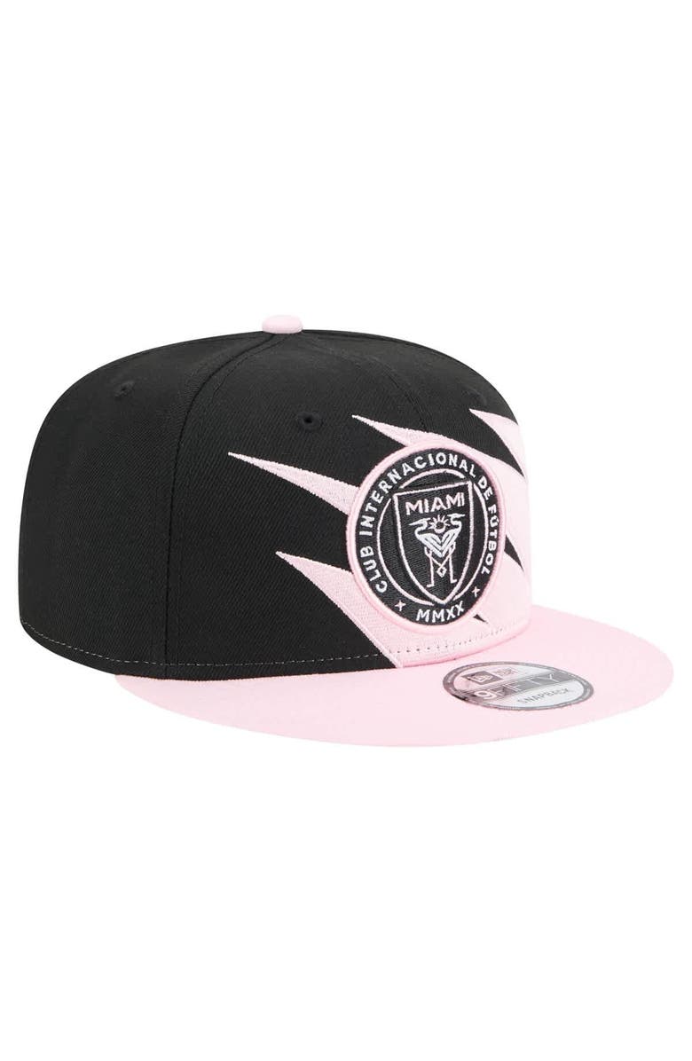 New Era Men's New Era  Black/Light Pink Inter Miami CF Jagged 9FIFTY Snapback Hat, Alternate, color, 