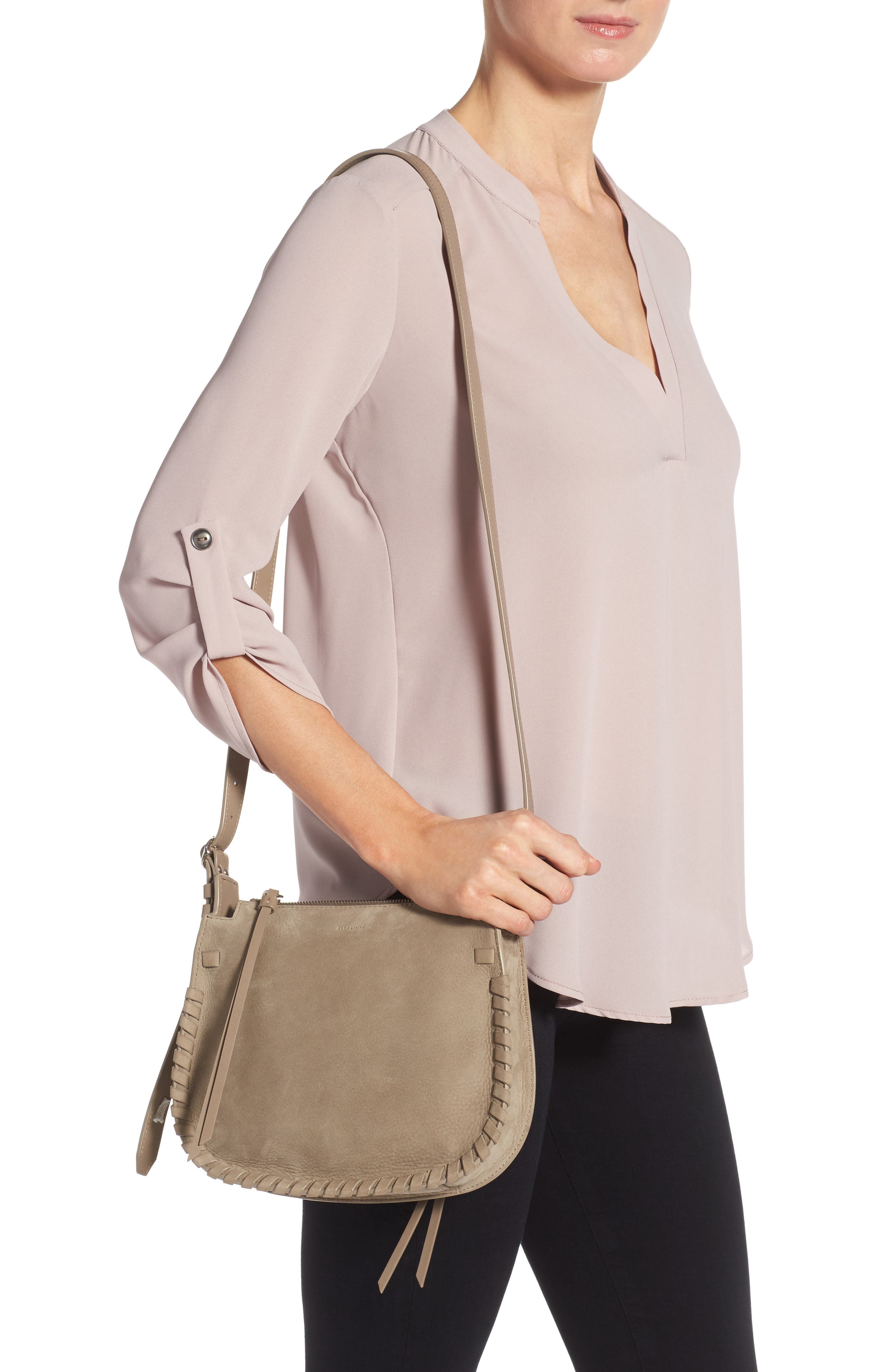 AllSaints Ray Nubuck Crossbody Bag, Alternate, color, 