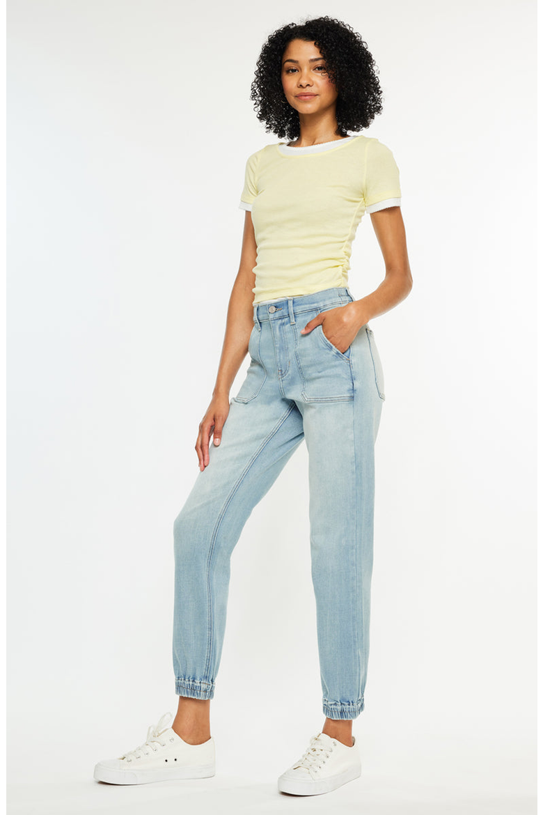 Chelly High Rise Light Wash Jogger, Alternate, color, Light Wash