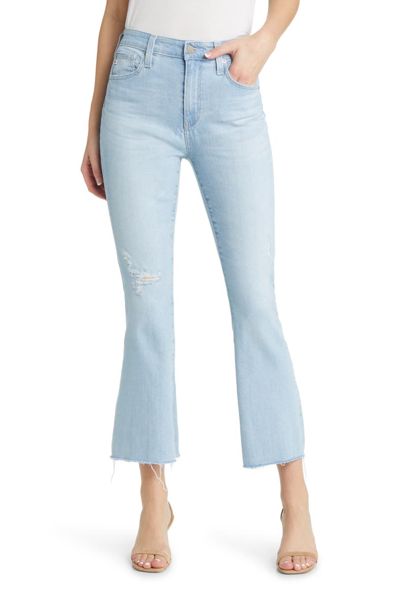 Farrah Raw Hem Crop Bootcut Jeans, Main, color, 21 YEARS DAYLIGHT
