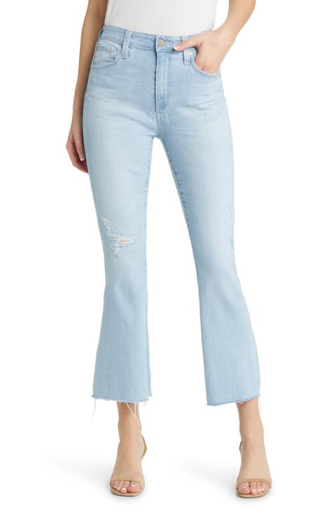 Farrah Raw Hem Crop Bootcut Jeans