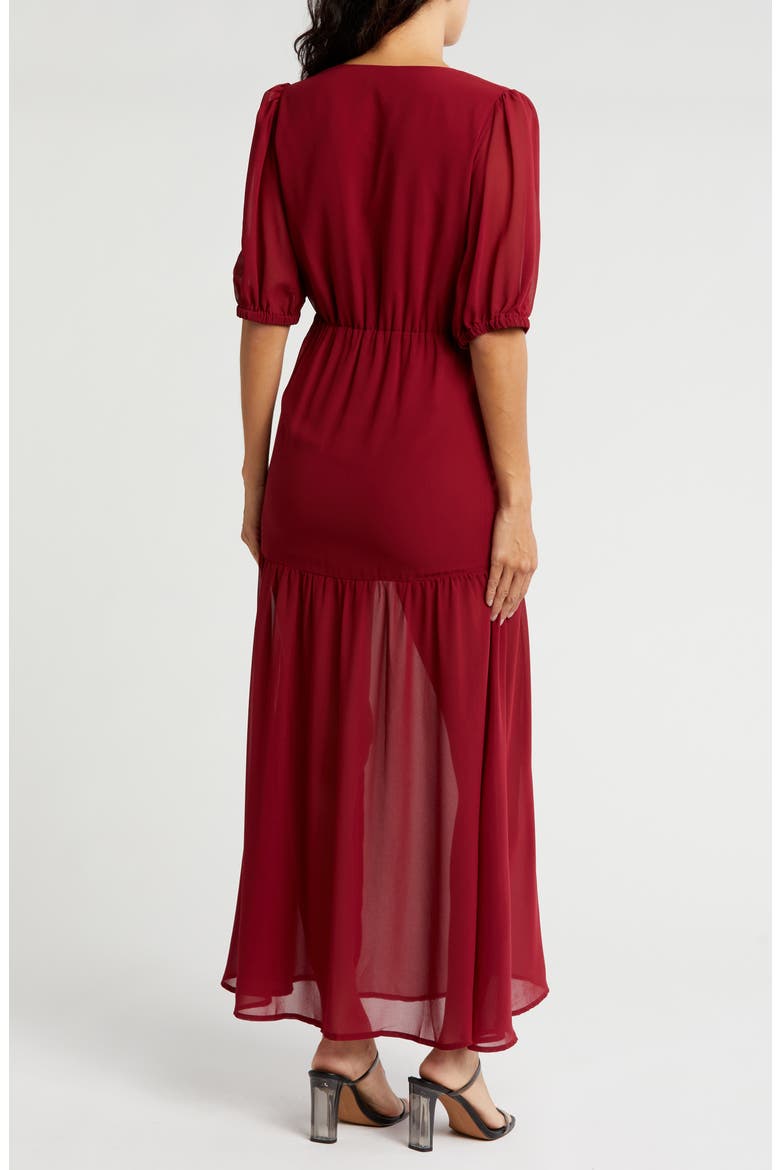 Ruched Maxi Dress, Alternate, color, RED