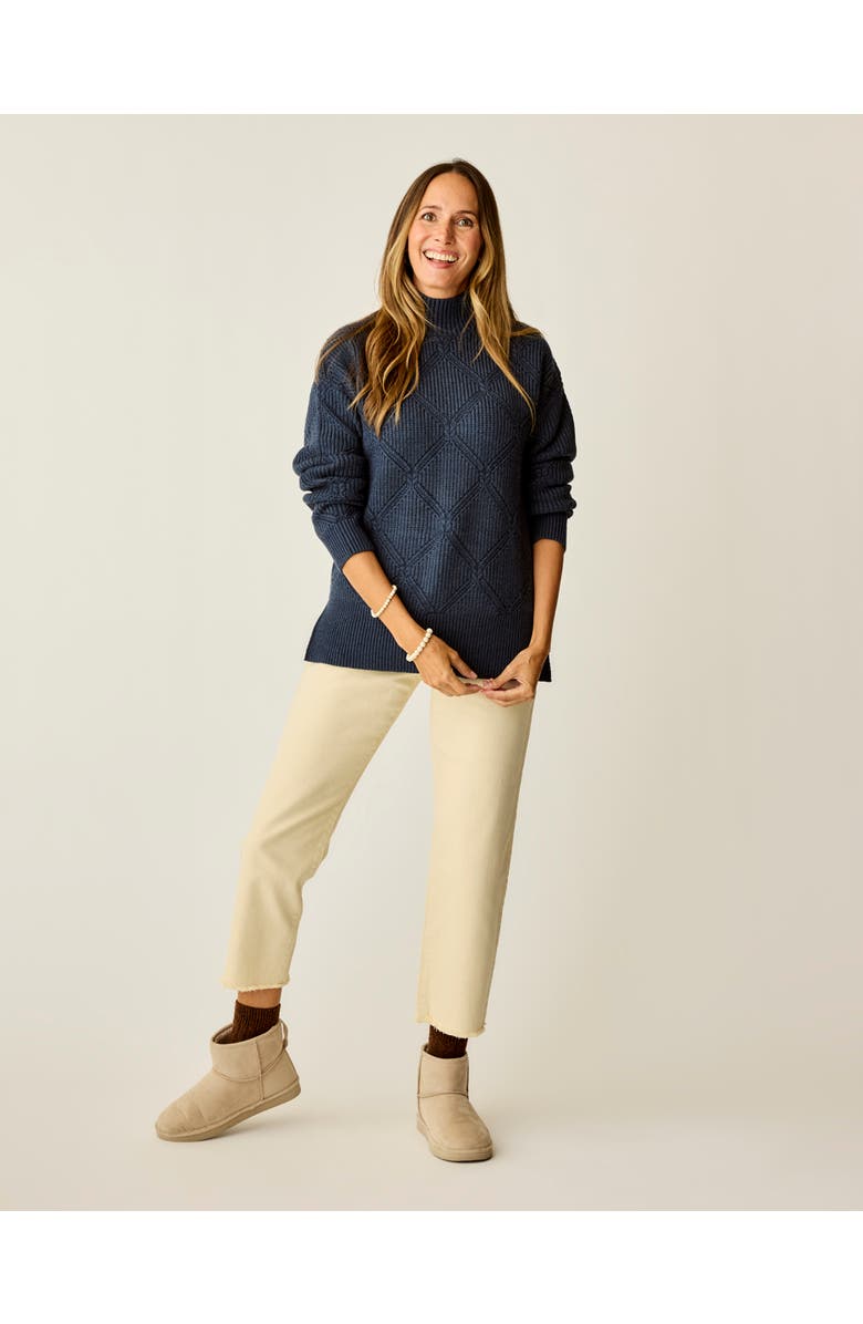 Carve Designs Woodward Allover Sweater, Alternate, color, Navy Heather