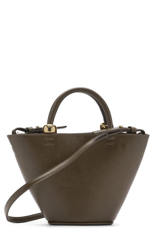 MANGO Mini Faux Leather Shopper Bag in Khaki Brown at Nordstrom