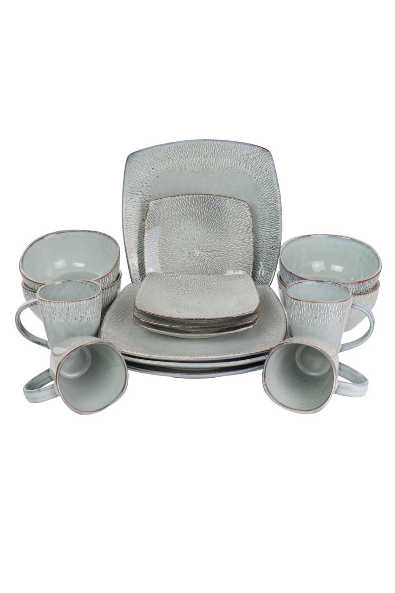 16 Piece Stoneware Dinnerware Set Service for 4, Main, color, Grey