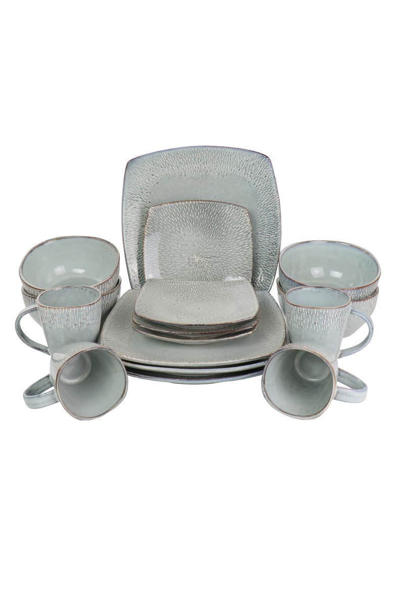 Meritage 16 Piece Stoneware Dinnerware Set Service for 4, Main, color, Grey