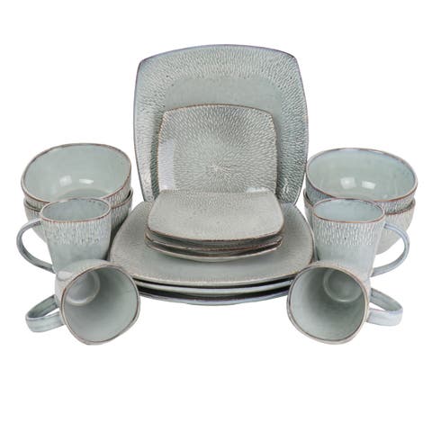 16 Piece Stoneware Dinnerware Set Service for 4
