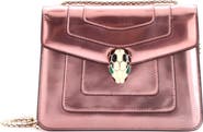 Pre-Owned Bvlgari Serpenti Forever Square Shoulder Bag Metallic Leather Small
