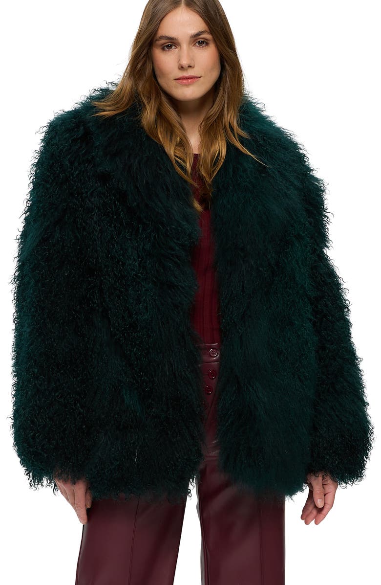 GORSKI Genuine Shearling Short Jacket, Main, color, Forest Green