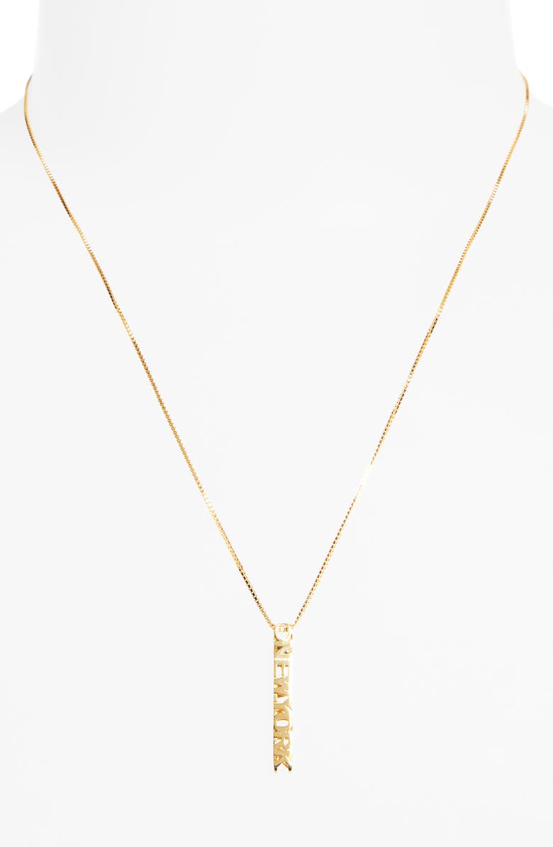 KING ME Custom Jewelry New York 3D Cube 18K Gold Vermeil Pendant Necklace, Alternate, color, Vermeil