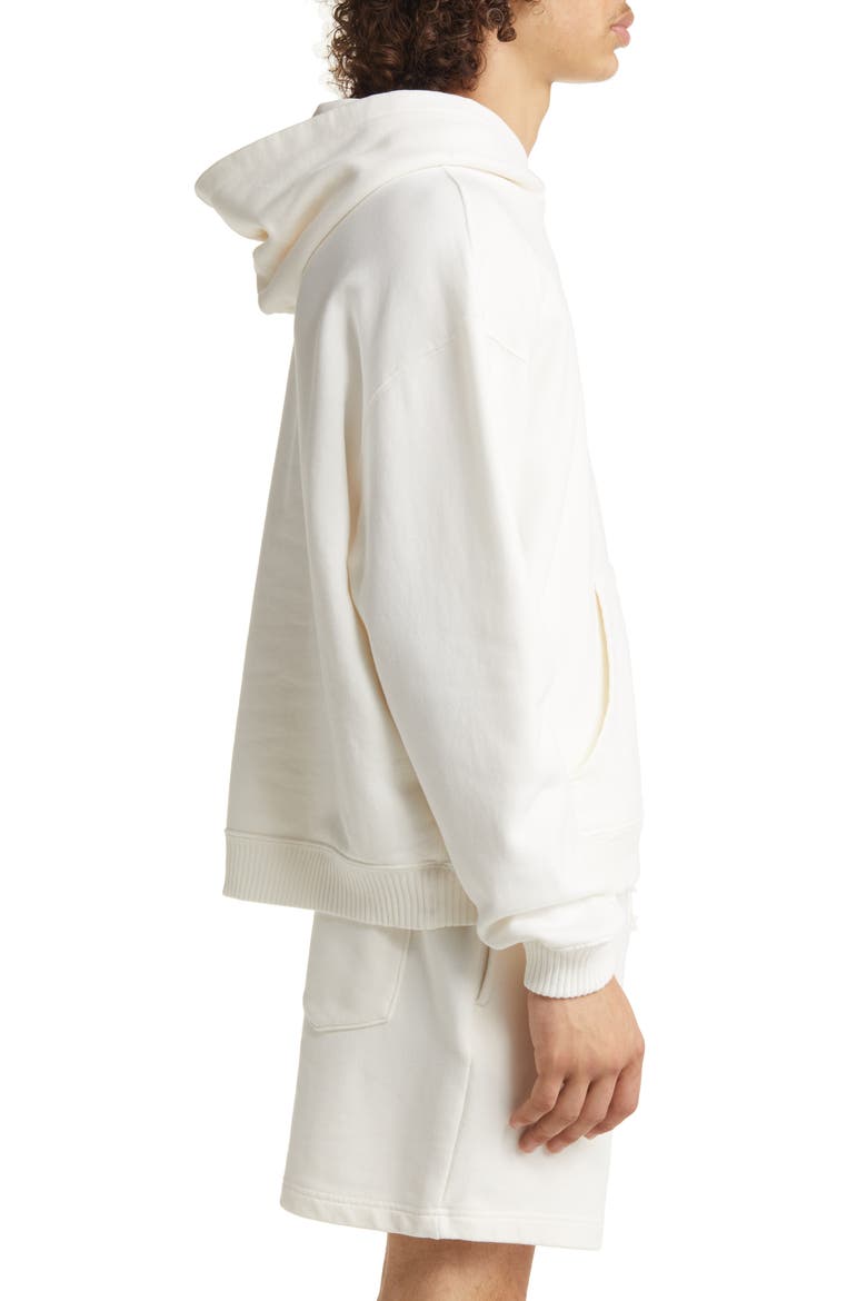 Core Oversize Organic Cotton Brushed Terry Hoodie, Alternate, color, WHITE