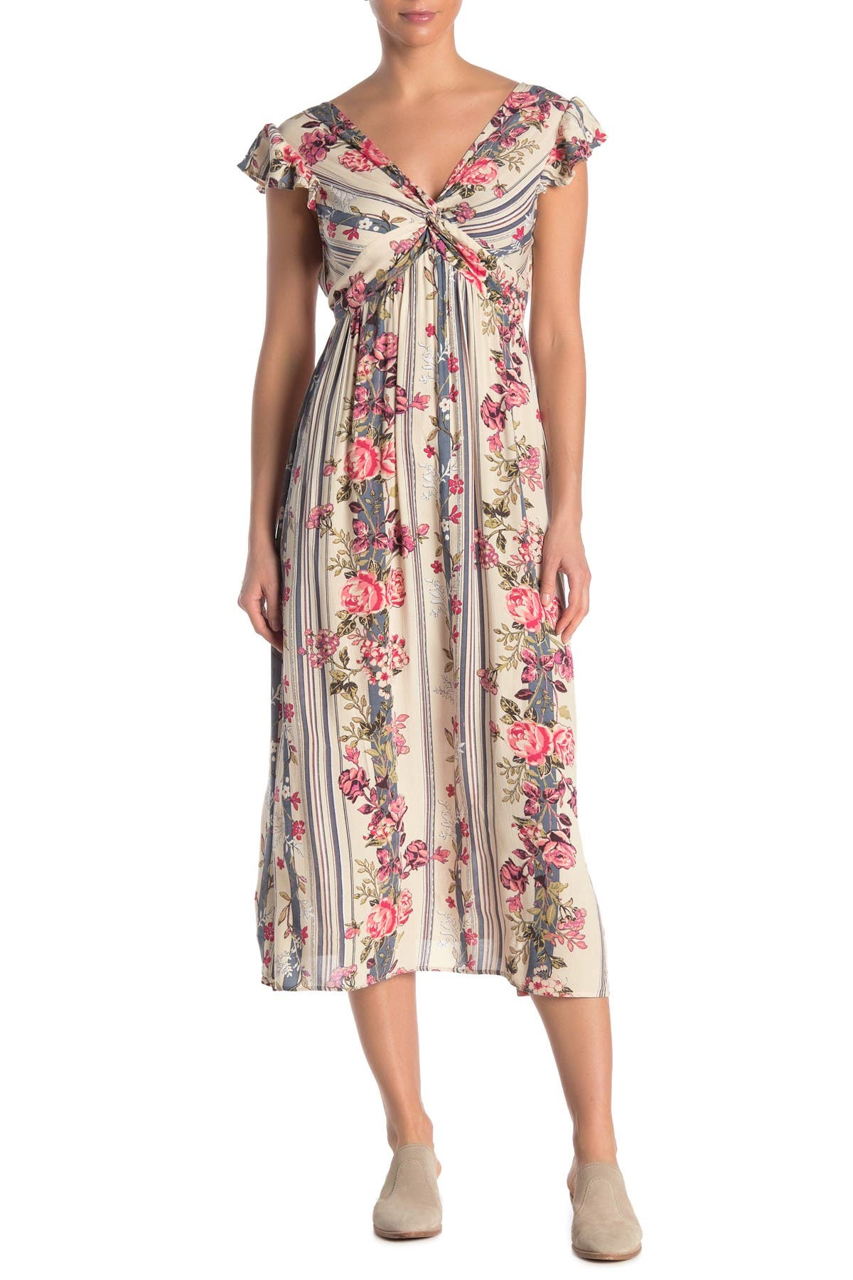 Angie Floral Front Twist Maxi Dress (Women) | Nordstromrack
