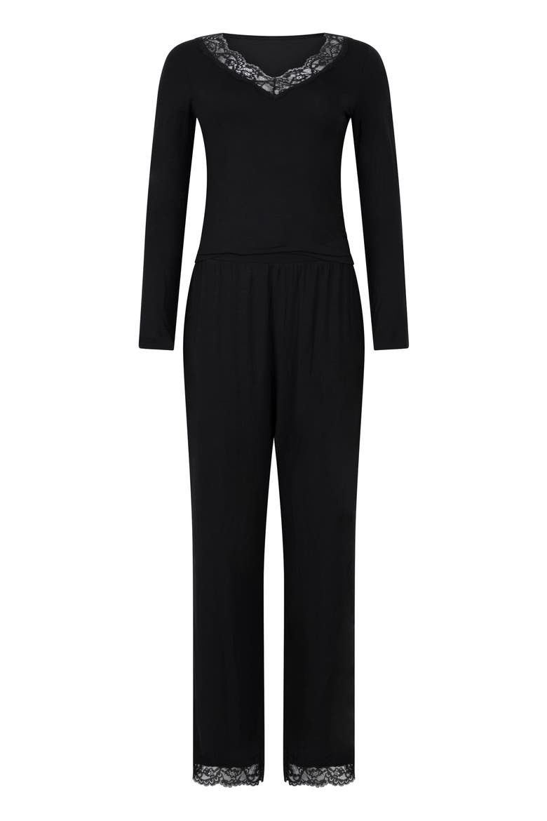 Pajama Set, Alternate, color, Black