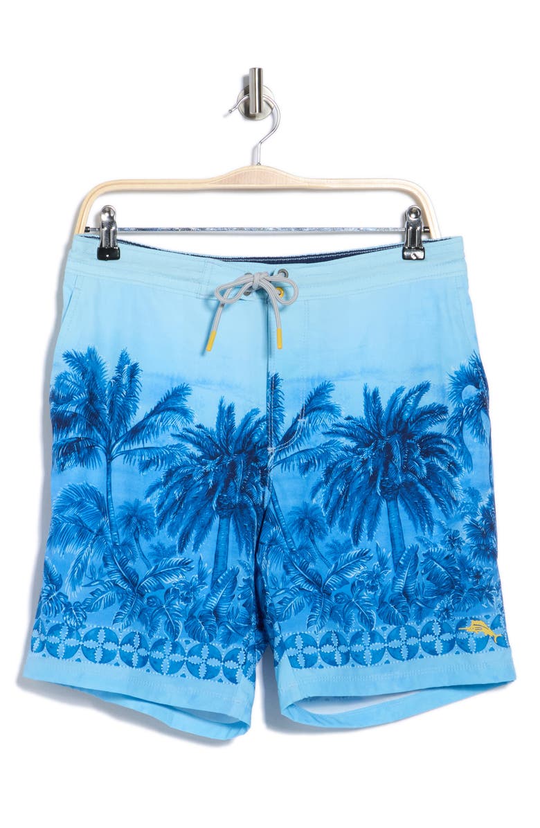 Tommy Bahama Baja Hibiscus Hues 8-Inch Swim Trunks, Main, color, Vacation Blue