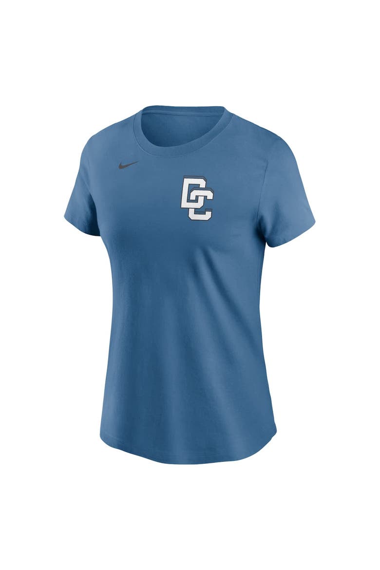 Women's Nike James Wood Blue Washington Nationals 2025 City Connect Fuse Name & Number 2.0 T-Shirt, Alternate, color, Blue