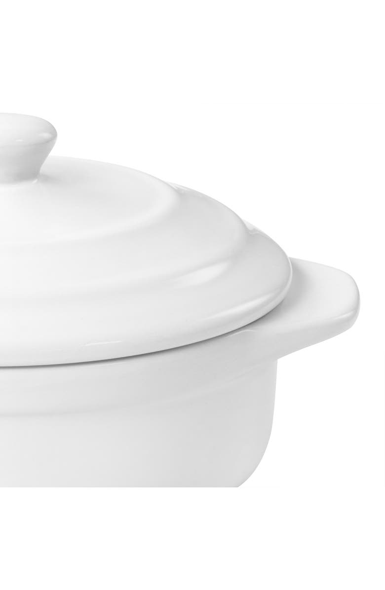 MARTHA STEWART Stoneware Casserole with Lid, Alternate, color, White