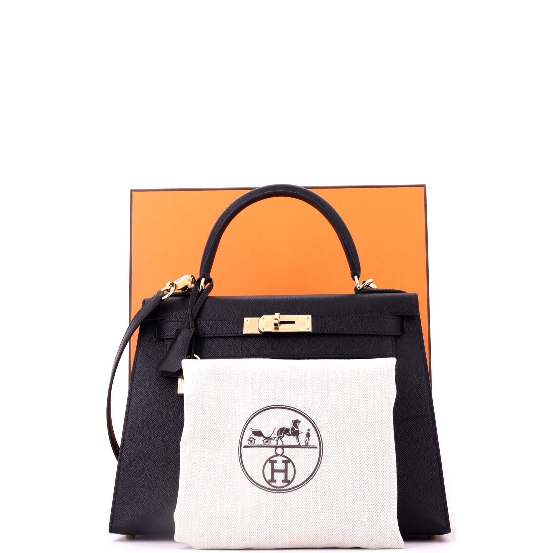 Kelly Handbag Black Epsom with Permabrass Hardware 28, Alternate, color, Black