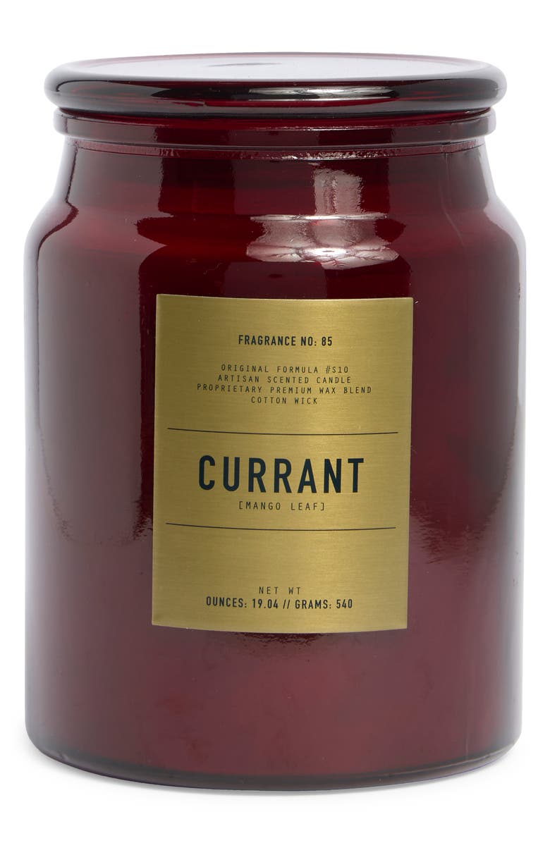 PORTOFINO CANDLES Artisan Scented Glass Jar Candle, Main, color, Currant