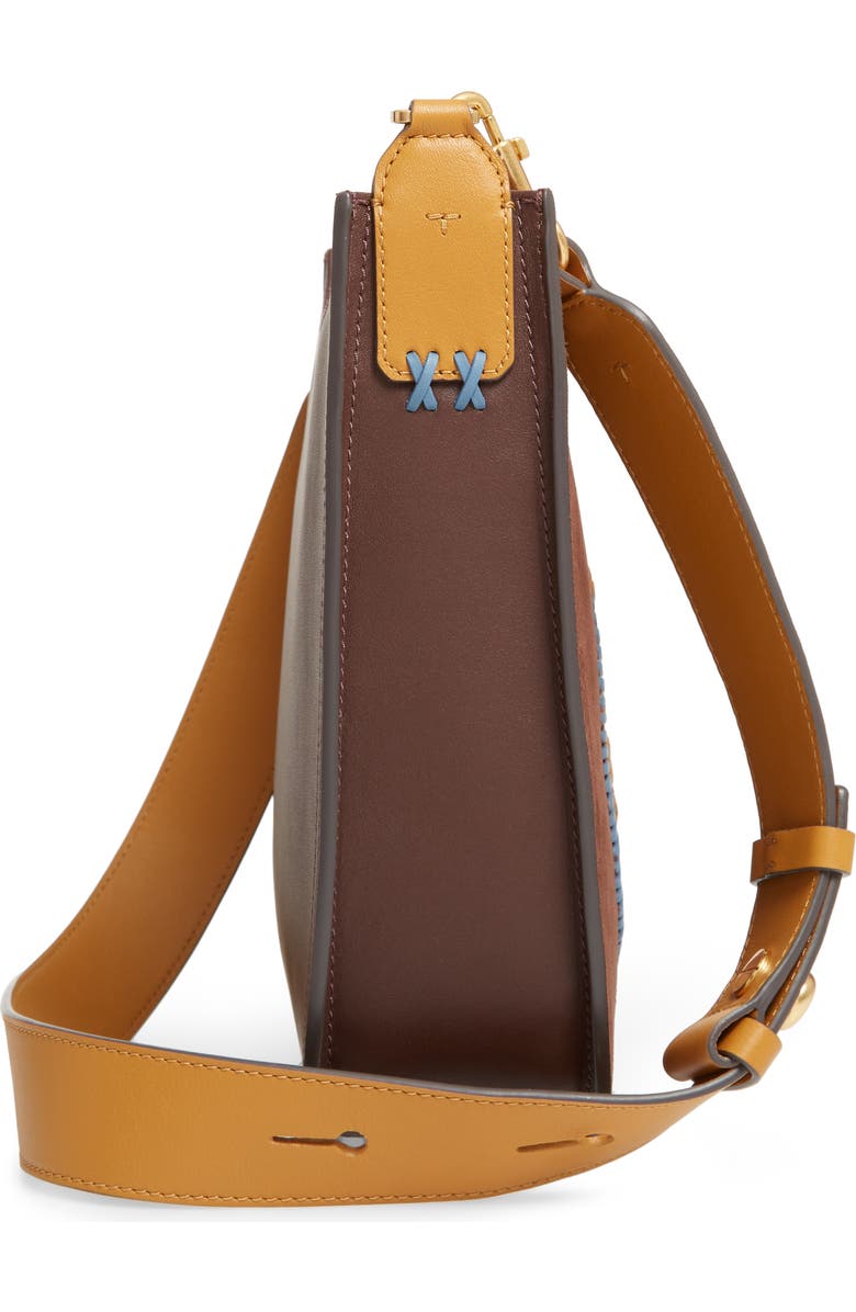 Tory Burch Ella Whipstitched Logo Leather Crossbody Bag, Alternate, color,