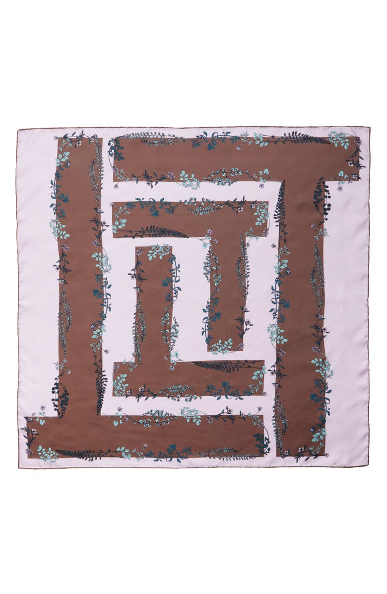 Lafayette 148 New York L Beam Floral Print Silk Square Scarf, Alternate, color,